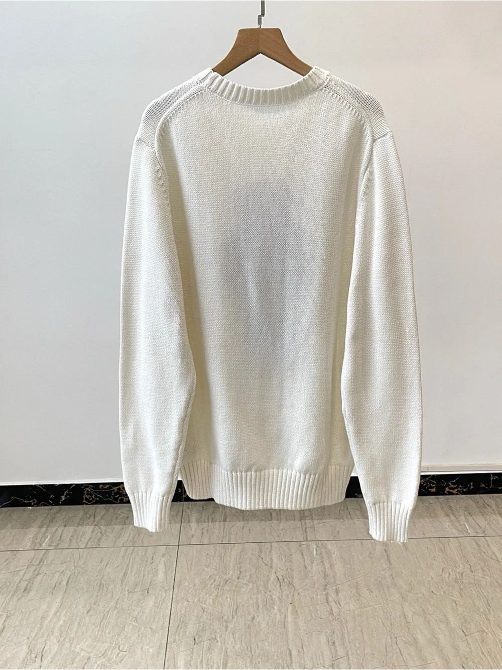 Polo by Ralph Lauren Cream Sweater with Bear Intarsia Large‎ L
